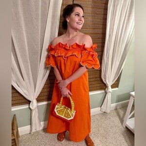LA DoubleJ Orange Breakfast Dress